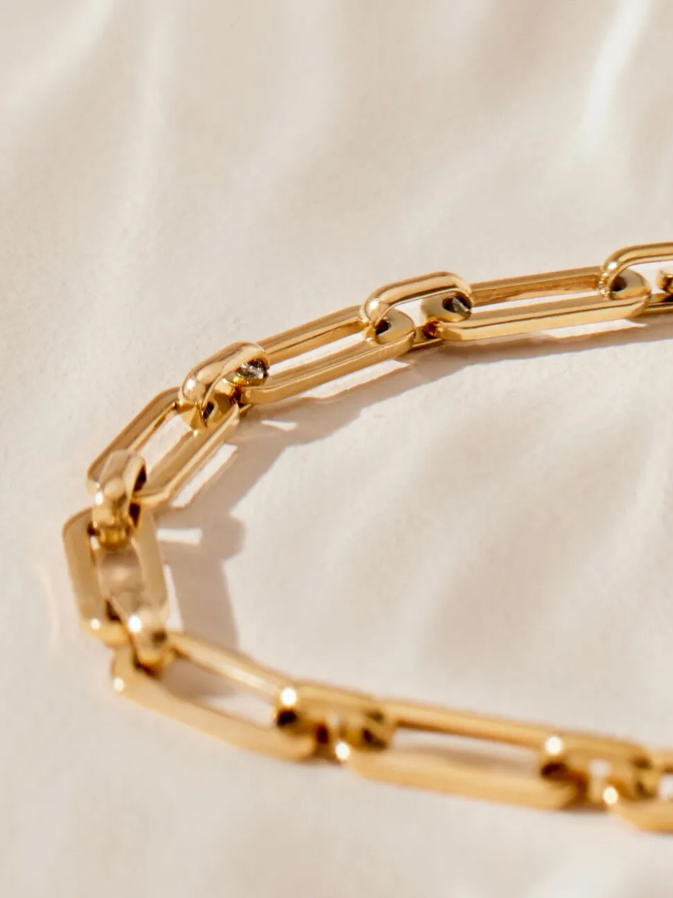Goudkleurig - Stainless Steel Paperclip Chain Bracelet