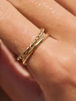 Goudkleurig - Stainless Steel Delicate Ring Pack