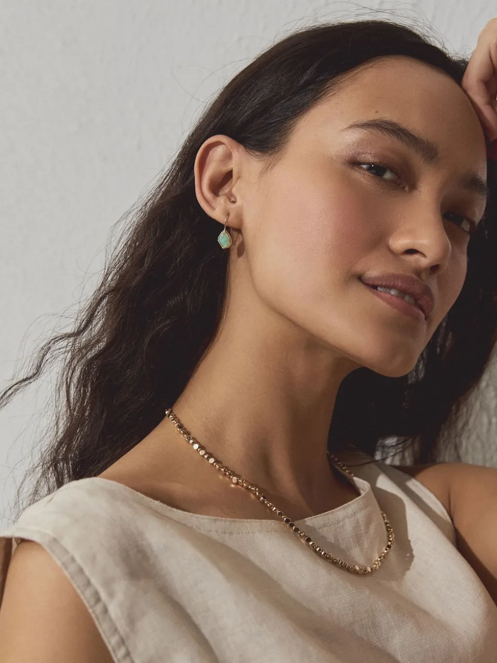 Goudkleurig - Stone Detail Earrings