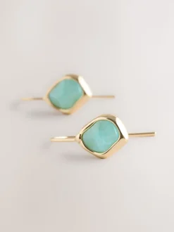 Goudkleurig - Stone Detail Earrings