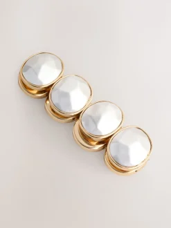 Goud-/zilverkleurig - Facetted Stone Stretch Bracelet