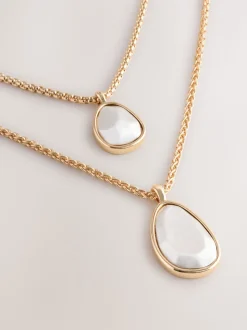 Goud-/zilverkleurig - Two Row Drop Necklace