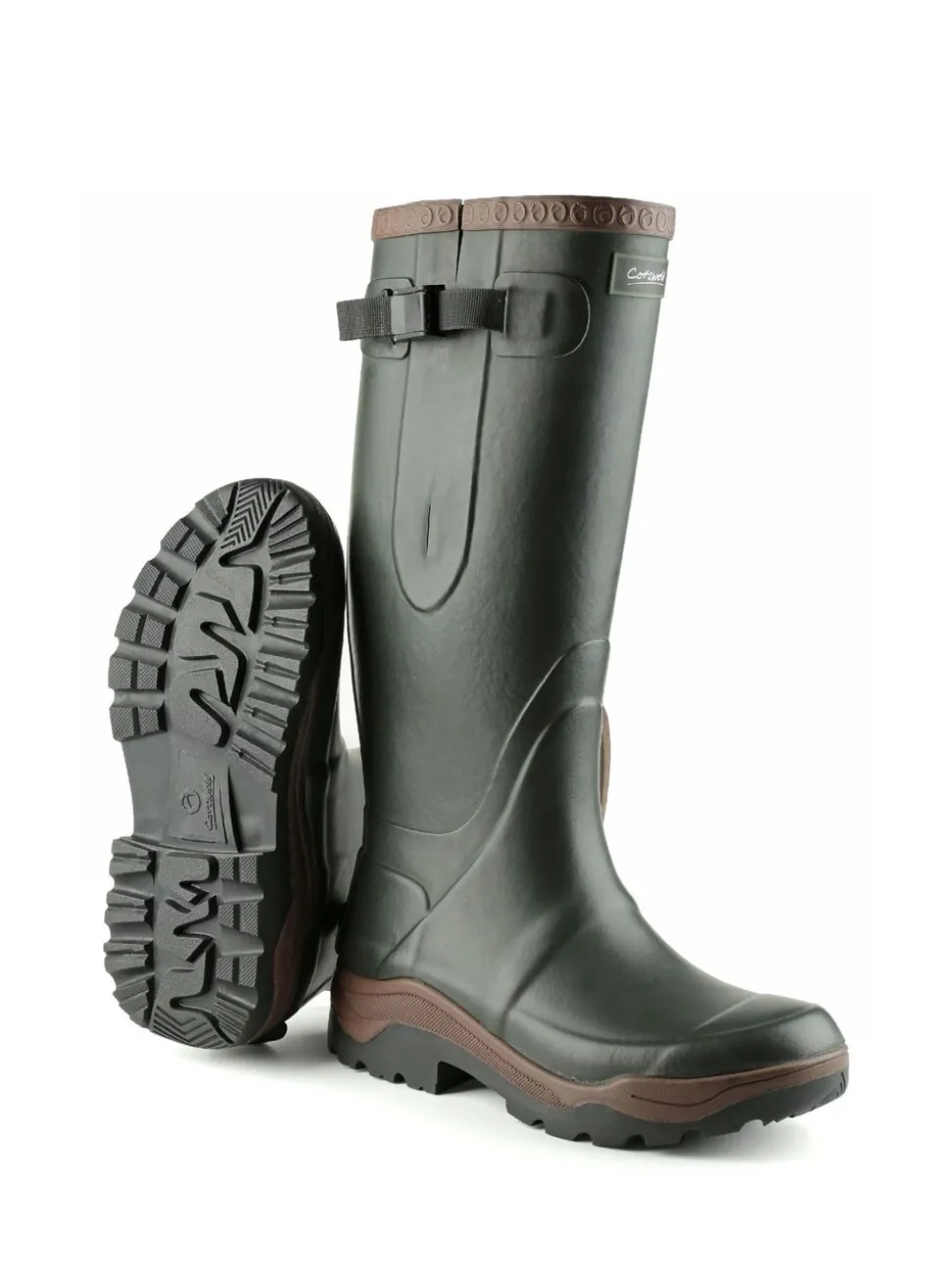 Green Compass Neoprene Rubber Wellingtons