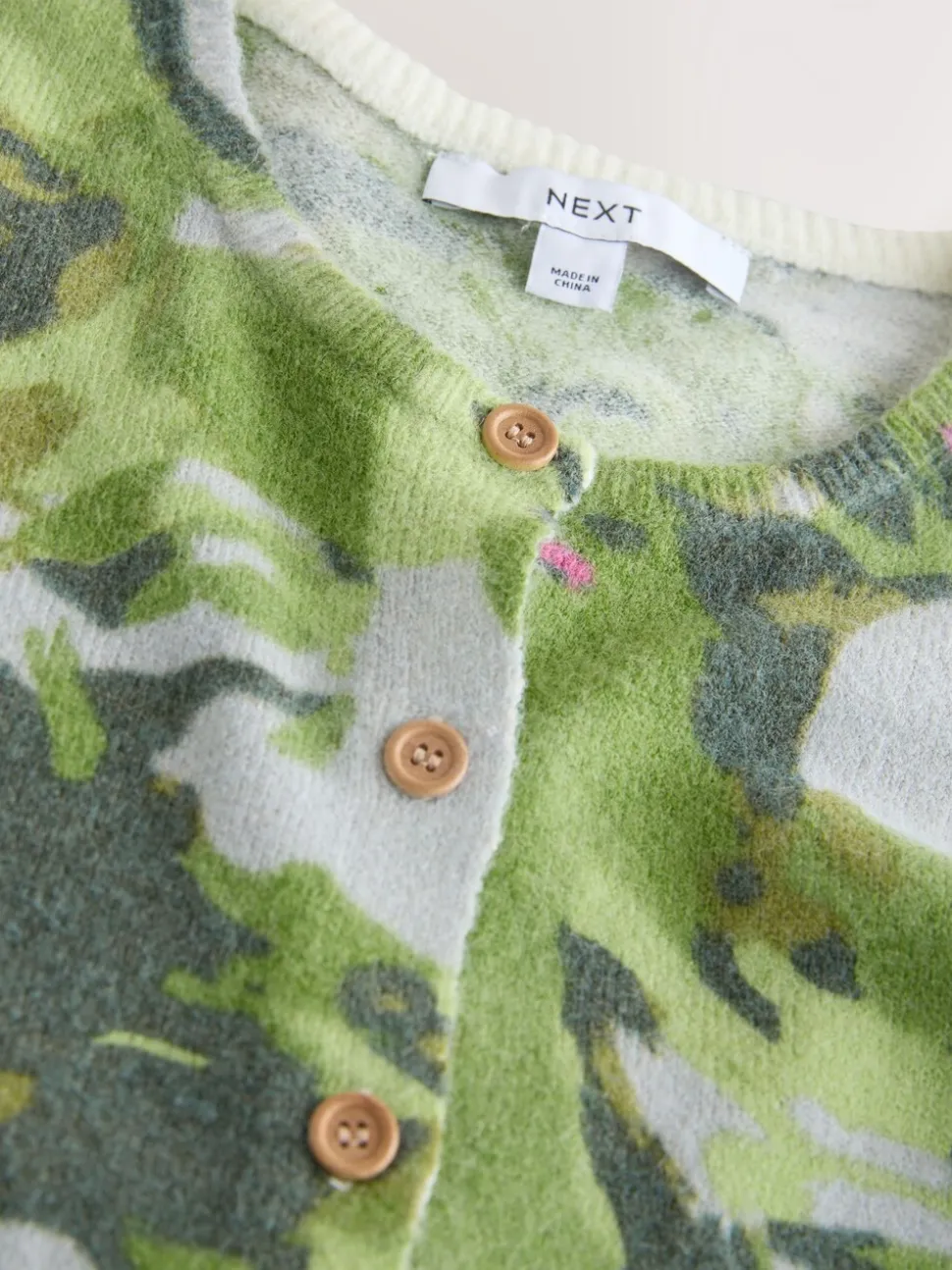 Green Duck Print - Gebreid vest met ronde hals