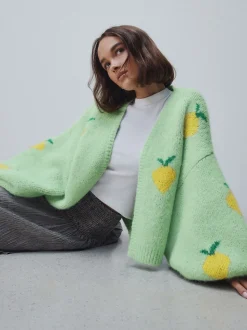 Green Lemon Pattern - Gebreid vest