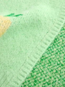 Green Lemon Pattern - Gebreid vest