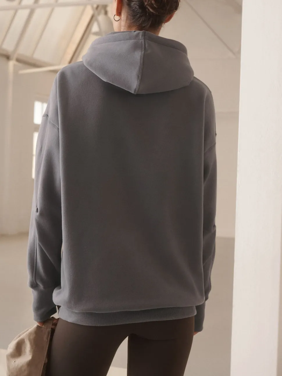 Grijs - Active Longline Overhead Hoodie met superzacht naaddetail en zakken