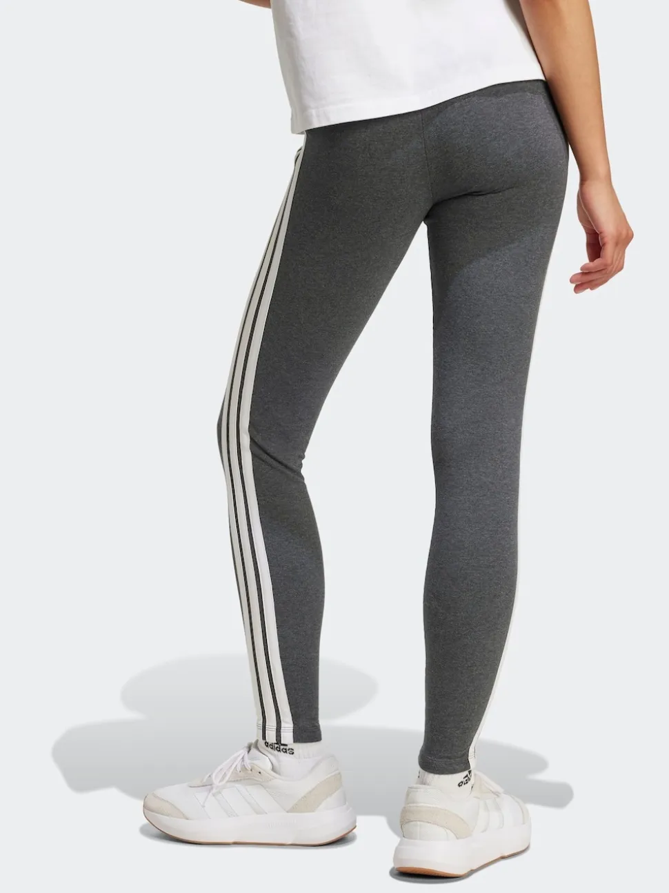 Grijs - adidas Essentials katoenen legging met 3 strepen