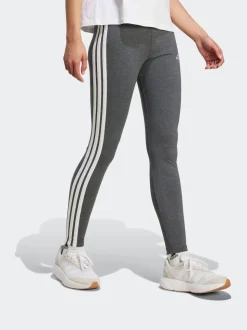 Grijs - adidas Essentials katoenen legging met 3 strepen