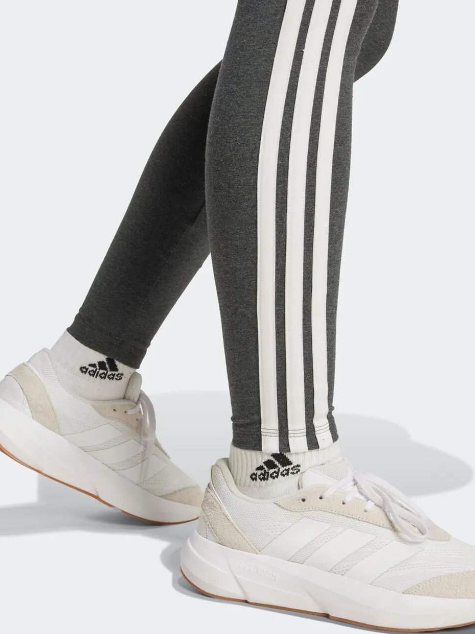 Grijs - adidas Essentials katoenen legging met 3 strepen