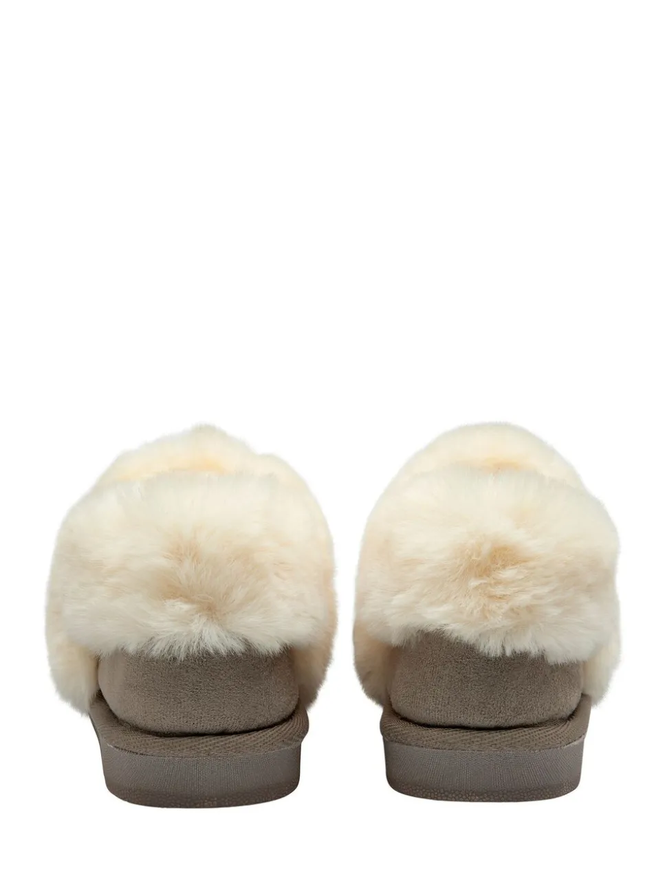Grijs - Dunlop Faux Suede Collar Full Slippers