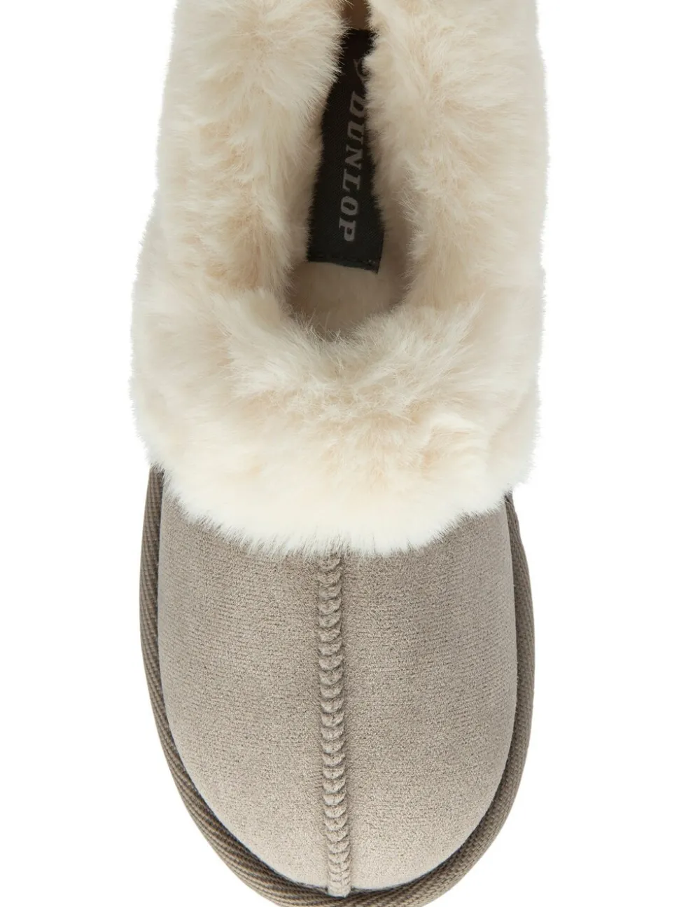 Grijs - Dunlop Faux Suede Collar Full Slippers