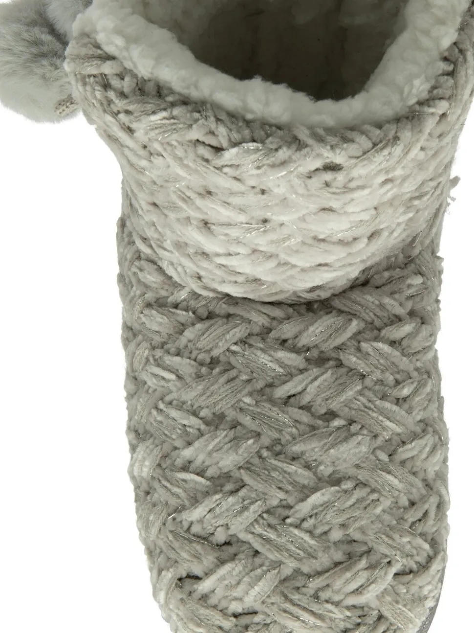 Grijs - Dunlop gebreide pantoffelslaarsjes voor dames