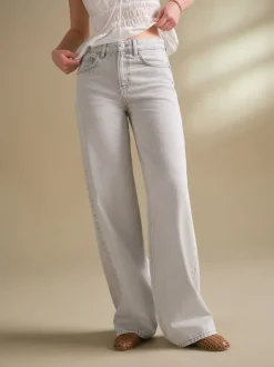 Grijs - Jeans met wijde pijpen