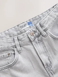 Grijs - Jeans met wijde pijpen
