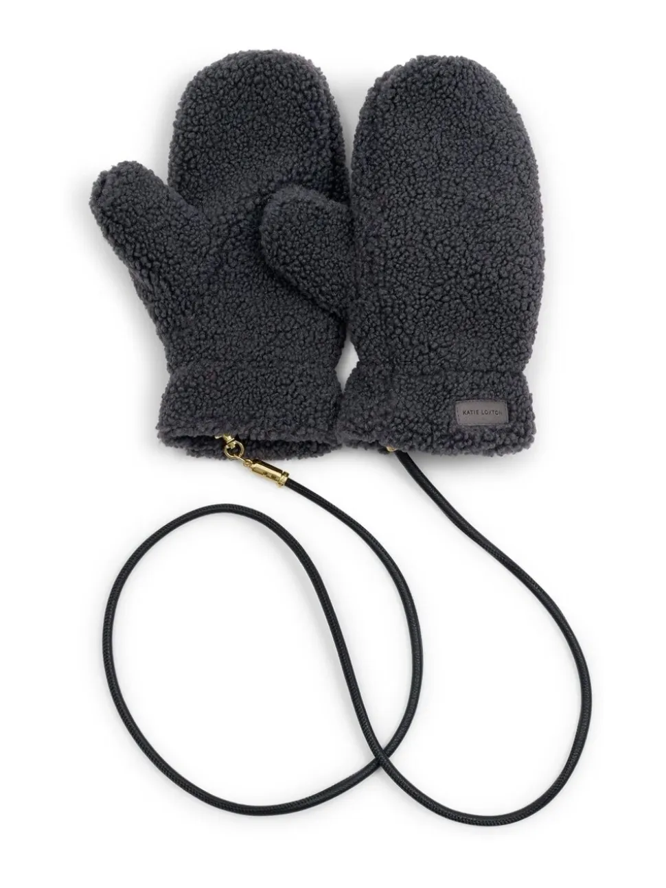 Grijs - Katie Loxton Teddy Mittens With Cord