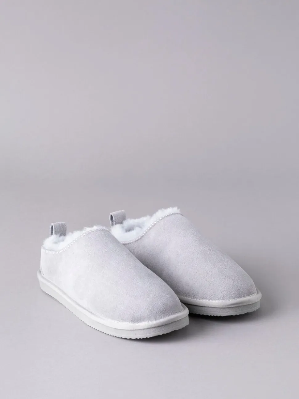 Grijs - Lakeland Leather - Winterpantoffelklompen met schapenvacht voor dames