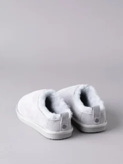 Grijs - Lakeland Leather - Winterpantoffelklompen met schapenvacht voor dames