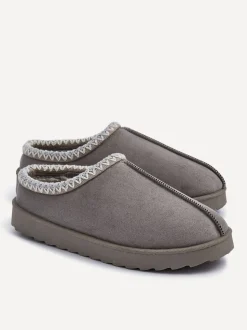 Grijs - Linzi Tana Faux Suede Slip-On Slippers
