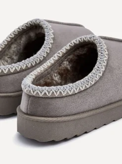 Grijs - Linzi Tana Faux Suede Slip-On Slippers