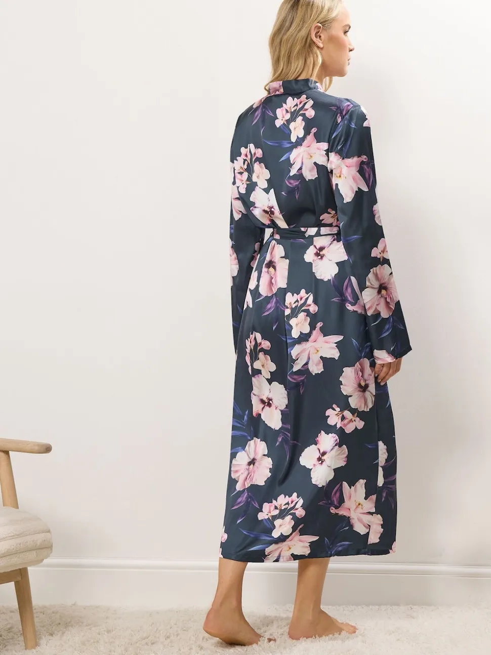 Grijs - Long Tall Sally Satin Maxi Robe