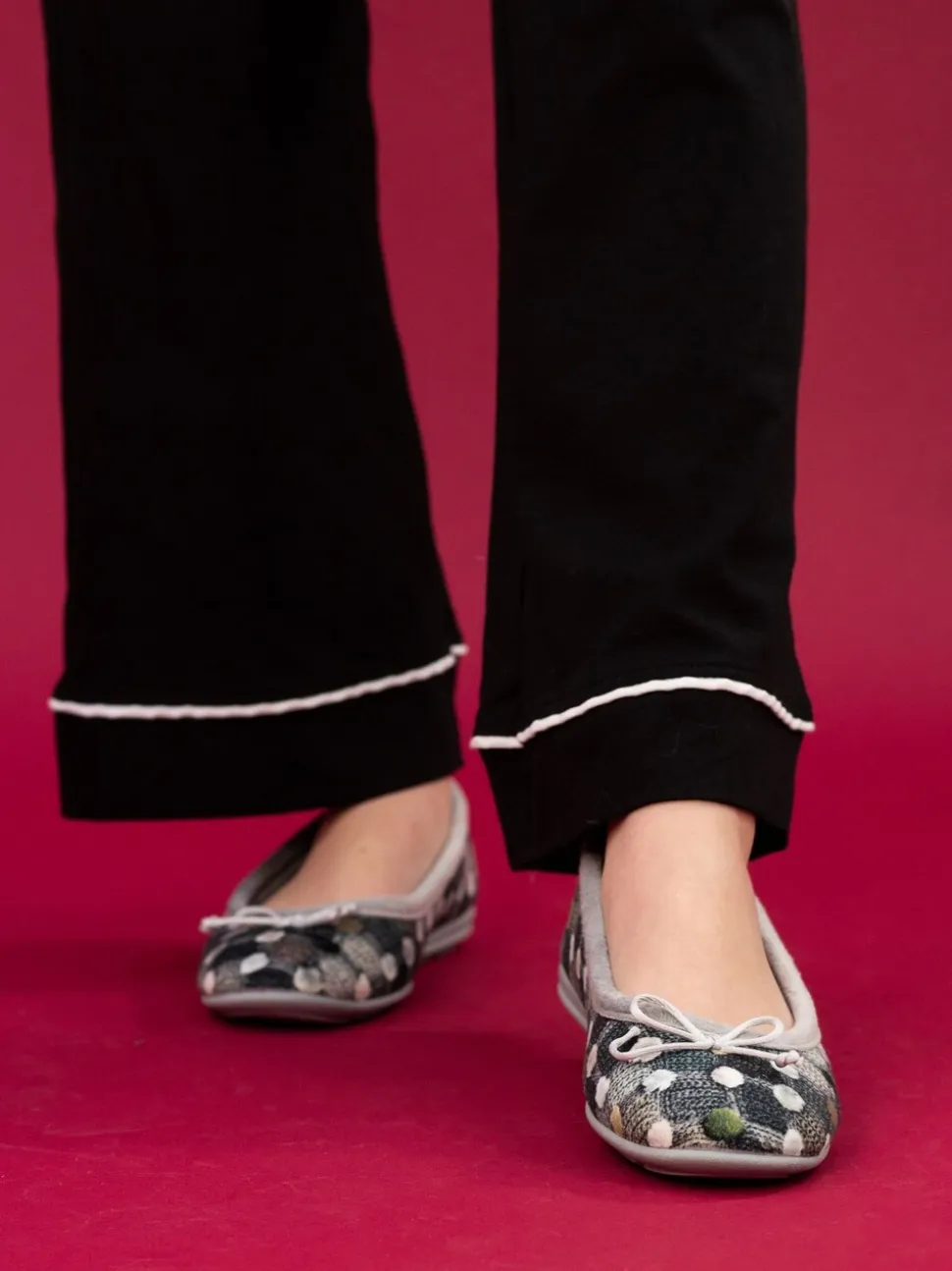 Grijs - Lunar damespantoffels met ballerinamodel