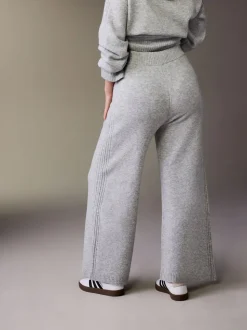 Grijs - Maternity Knitted Wide Leg Trousers