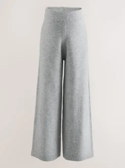 Grijs - Maternity Knitted Wide Leg Trousers