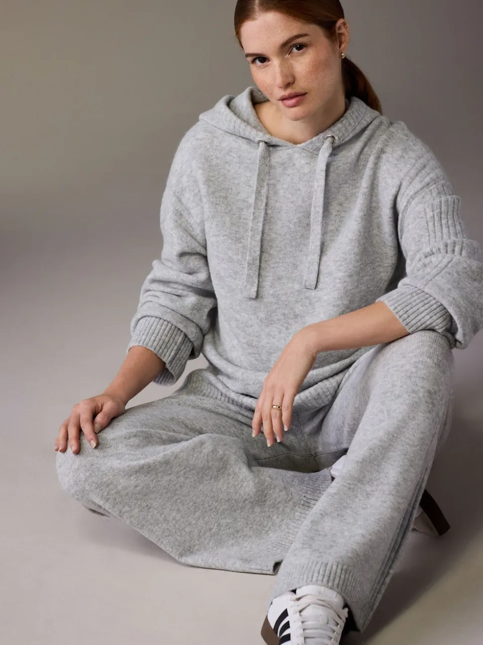 Grijs - Maternity Knitted Hoodie