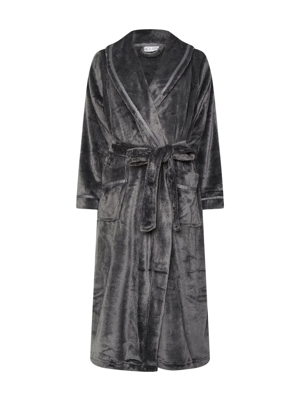 Grijs - M&Co Ribbon Shawl Collar Robe