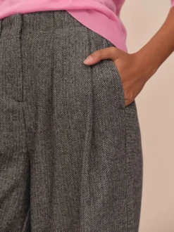 Grijs - N. Premium visgraat culottes met wol