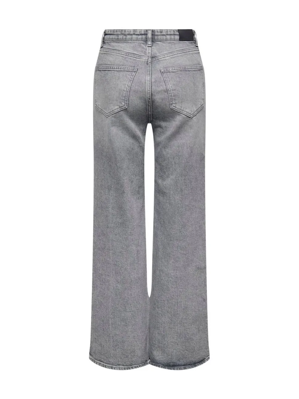 Grijs - ONLY - Jeans met hoge taille en wijde pijpen van 100% katoen