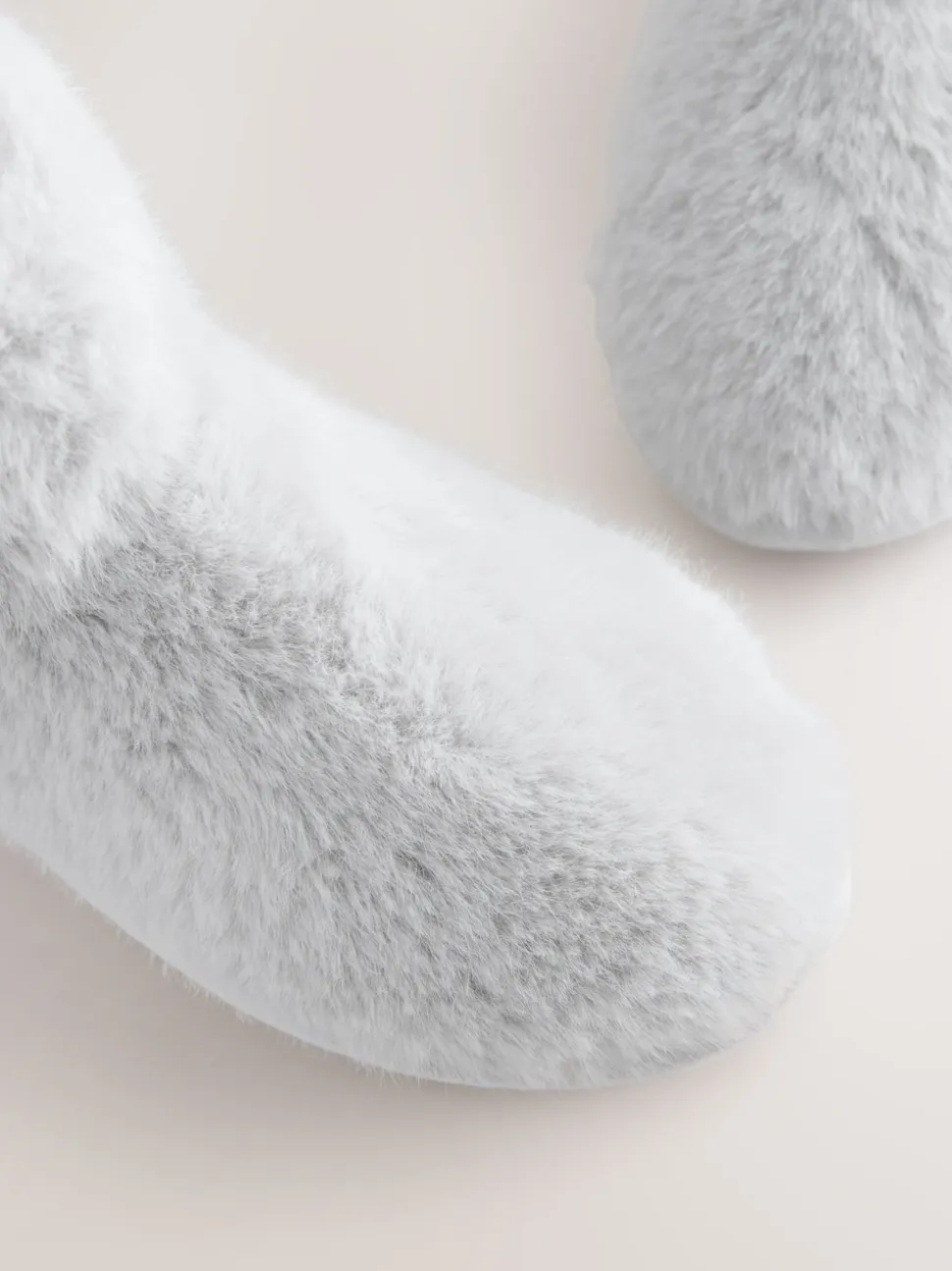 Grijs - Pantoffellaarzen met imitatiebont