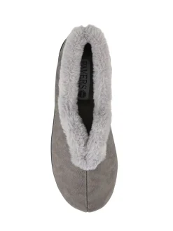 Grijs - Pavers Wide Fit Memory Foam Cosy Slippers