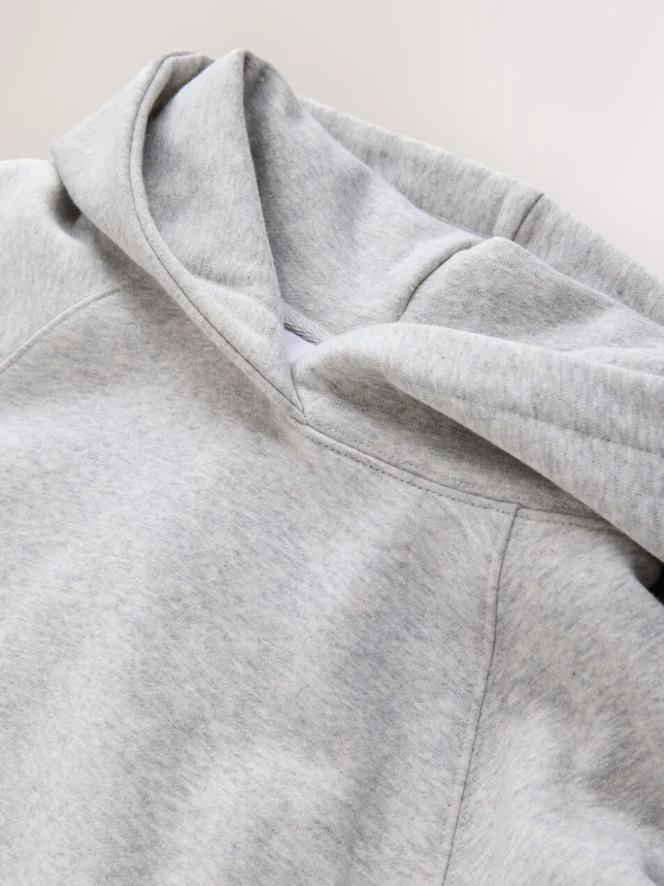 Grijs - Relaxte pasvorm zware lange hoodie