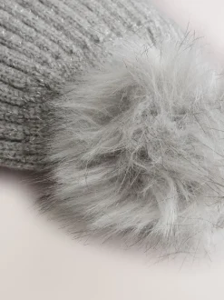 Grijs - Rib Knit Pom Hat