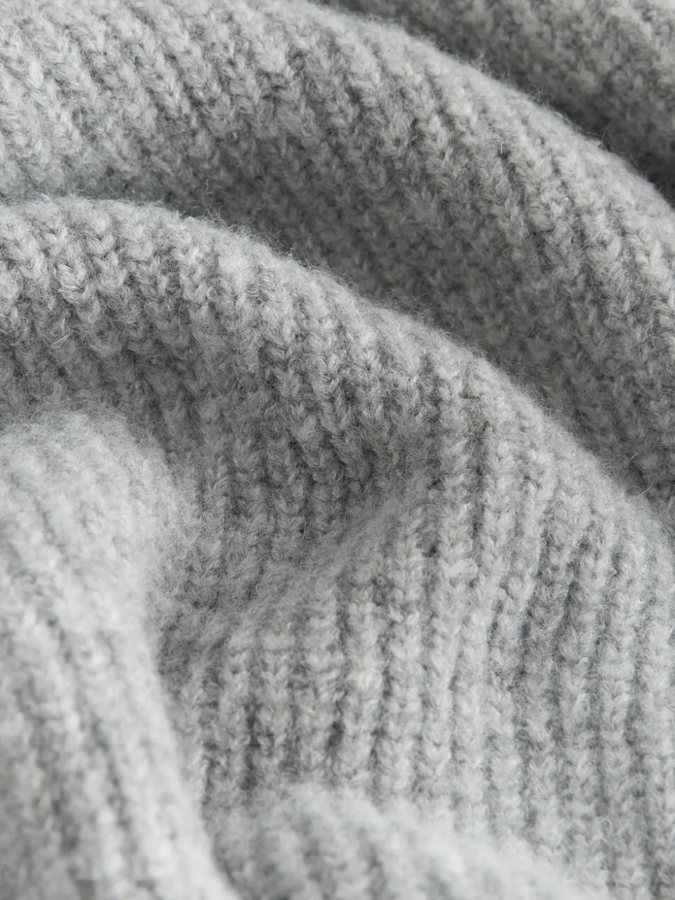 Grijs - Ribbed Mock Layer Poncho