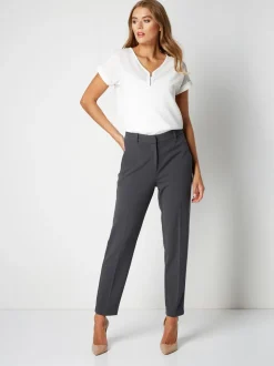 Grijs - Roman Originals - Broek met rechte, toelopende pijpen