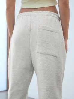 Grijs - Self. joggingbroek met boorden