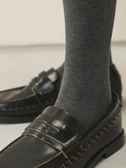 Grijs - Set van 2 gebreide panty's met warme handgreep