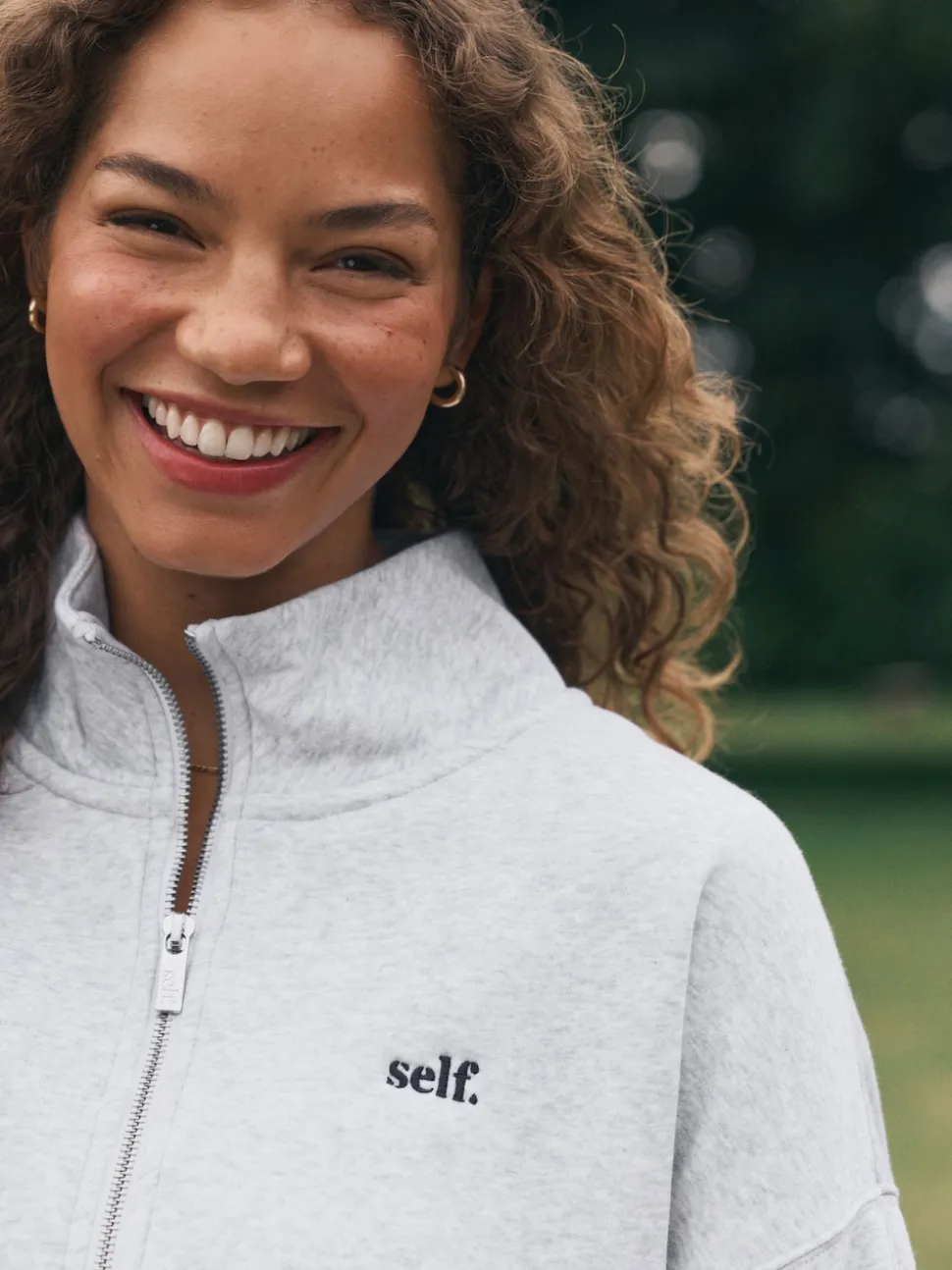 Grijs - Sweatshirt met korte rits