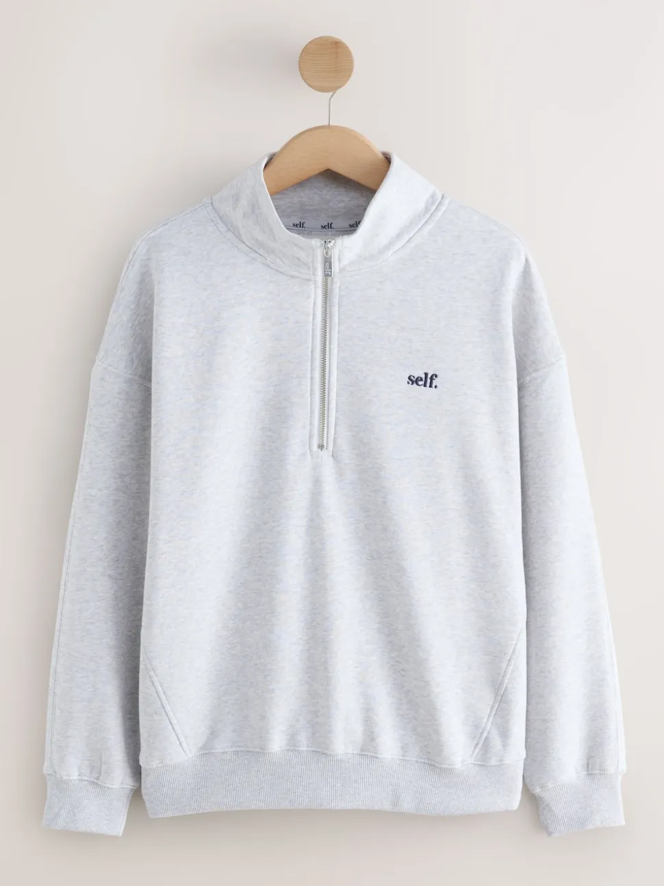 Grijs - Sweatshirt met korte rits