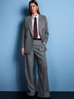 Grijs - Tabitha Simmons X Next Wool Blend Double Breasted Blazer