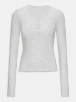Grijs - TALA Sleep Lounge Henley Long Sleeve Pyjama Top
