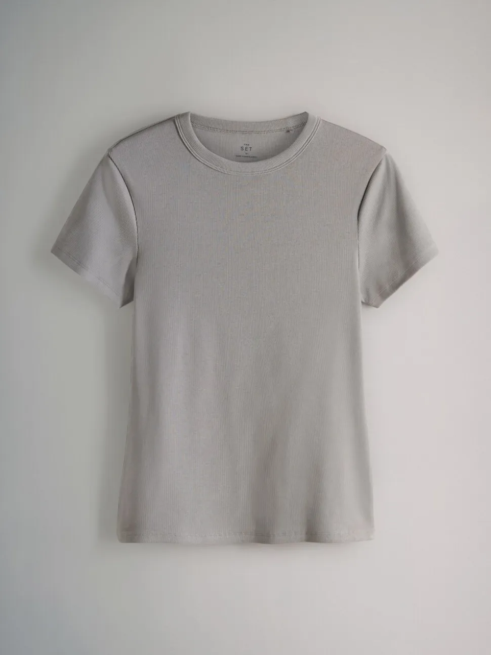 Grijs - The Set 5 Pack Korte Mouw Geribd T-shirt