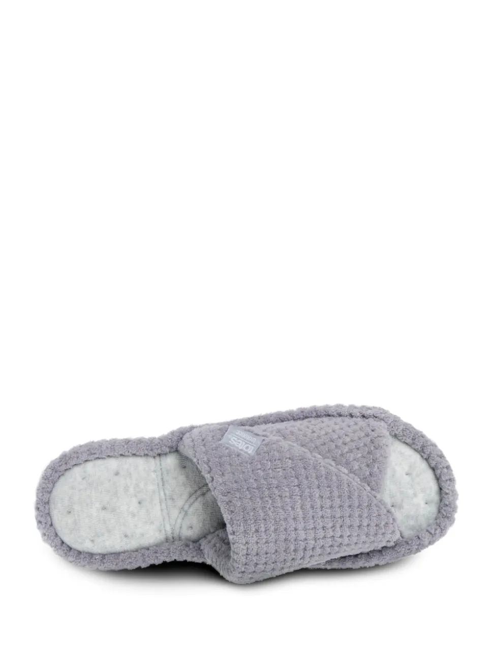 Grijs - Totes - Isotoner Popcorn Turnover pantoffels met open neus voor dames