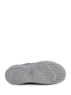 Grijs - Totes - Isotoner Popcorn Turnover pantoffels met open neus voor dames