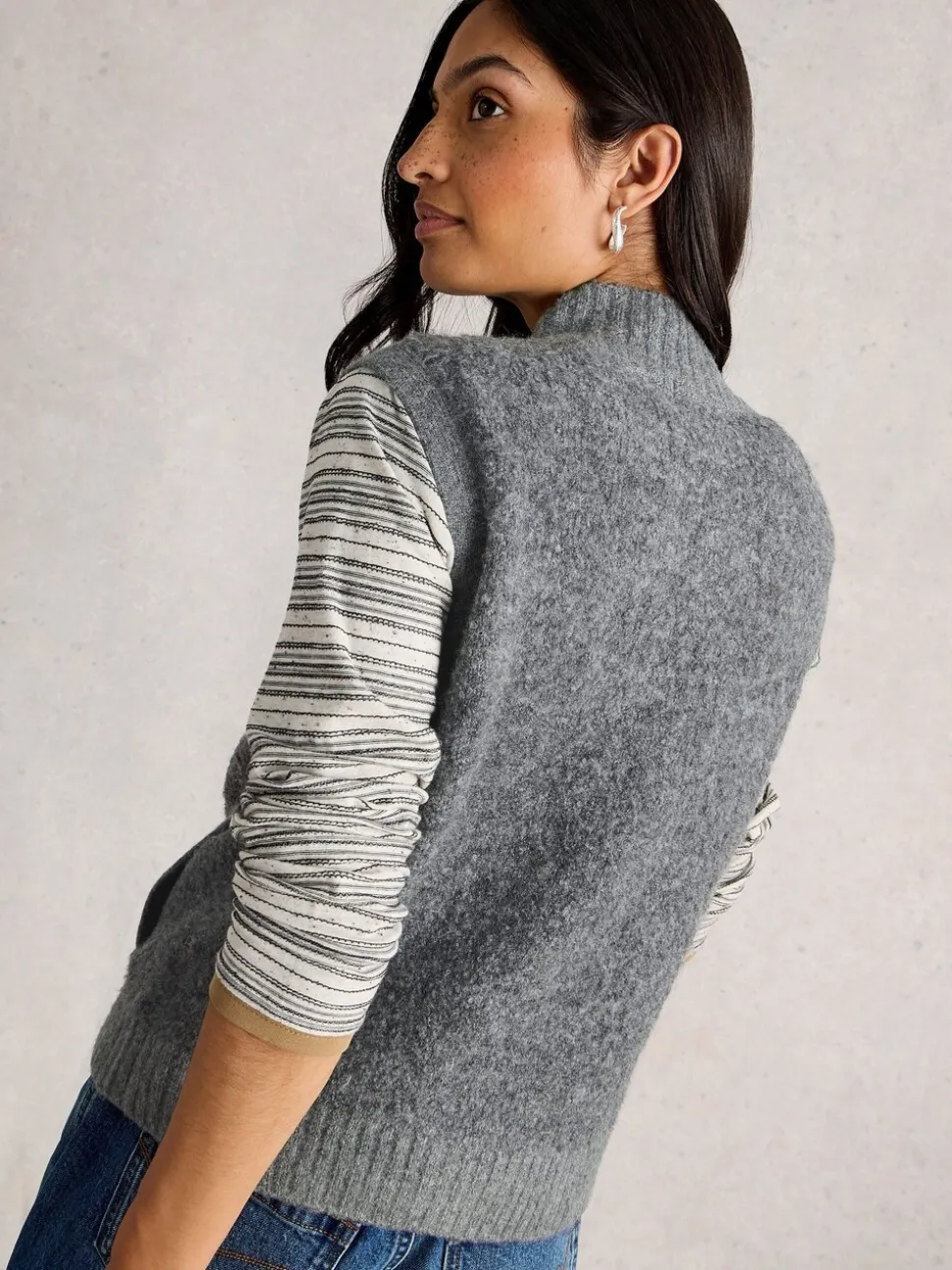 Grijs - White Stuff Boucle Gilet
