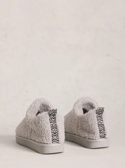 Grijs - White Stuff pantoffellaarsjes met borg
