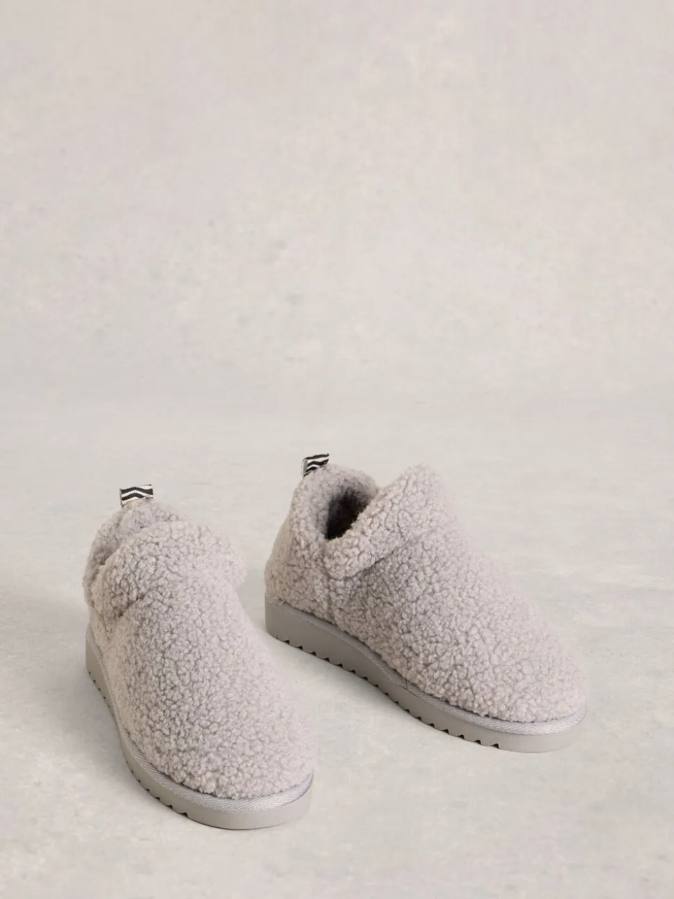 Grijs - White Stuff pantoffellaarsjes met borg